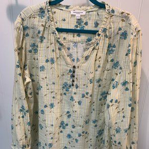 comfy floral long sleeve blouse